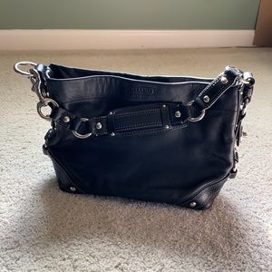 Classic Coach Black Leather Satchel